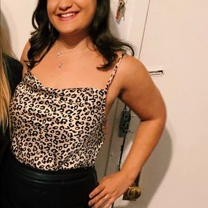 Forever 21 Cheetah Print Satin Cami